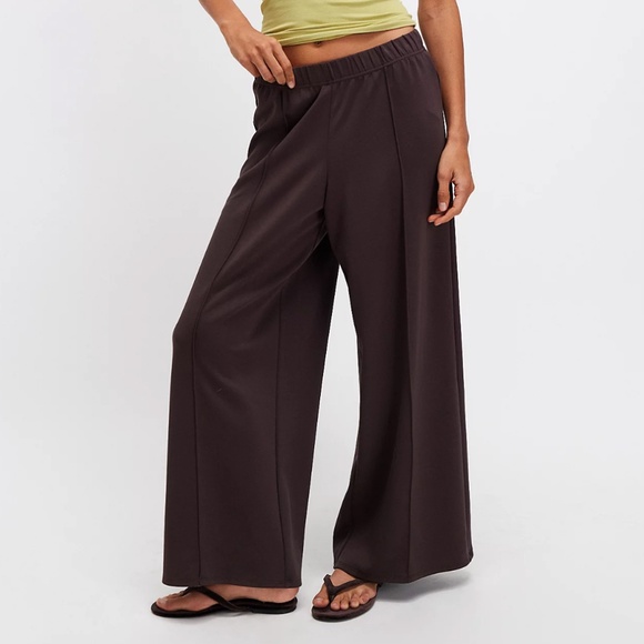 Free People Cali Set Strapless Top Wide Pants Brown XS - Picture 4 of 7